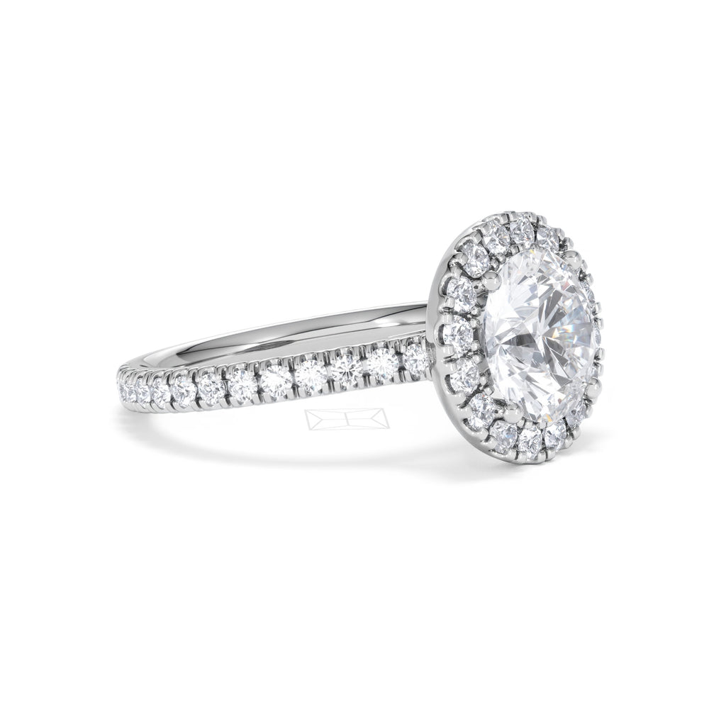 2.80ct Reina Lab Diamond Halo Engagement Ring in Platinum F/VS1