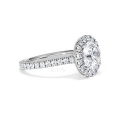 2.80ct Reina Lab Diamond Halo Engagement Ring in 18K White Gold F/VS1
