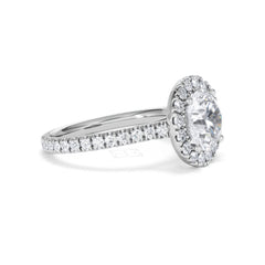 2.80ct Reina Lab Diamond Halo Engagement Ring in Platinum F/VS1