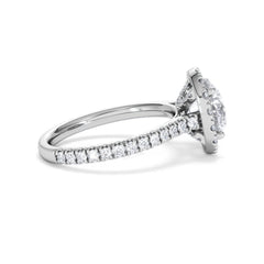 2.80ct Reina Lab Diamond Halo Engagement Ring in 18K White Gold F/VS1