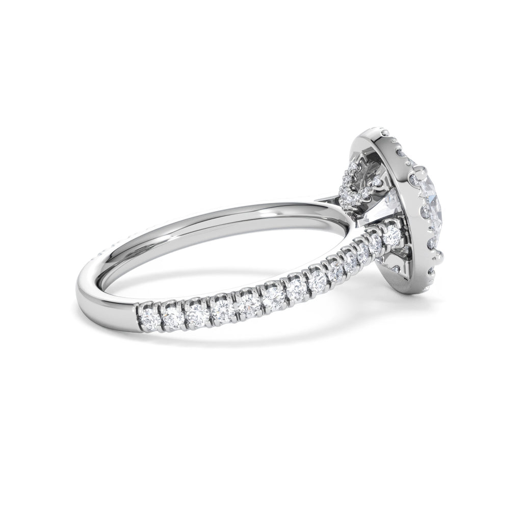2.80ct Reina Lab Diamond Halo Engagement Ring in Platinum F/VS1