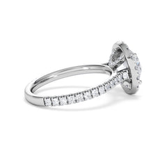 2.80ct Reina Lab Diamond Halo Engagement Ring in Platinum F/VS1