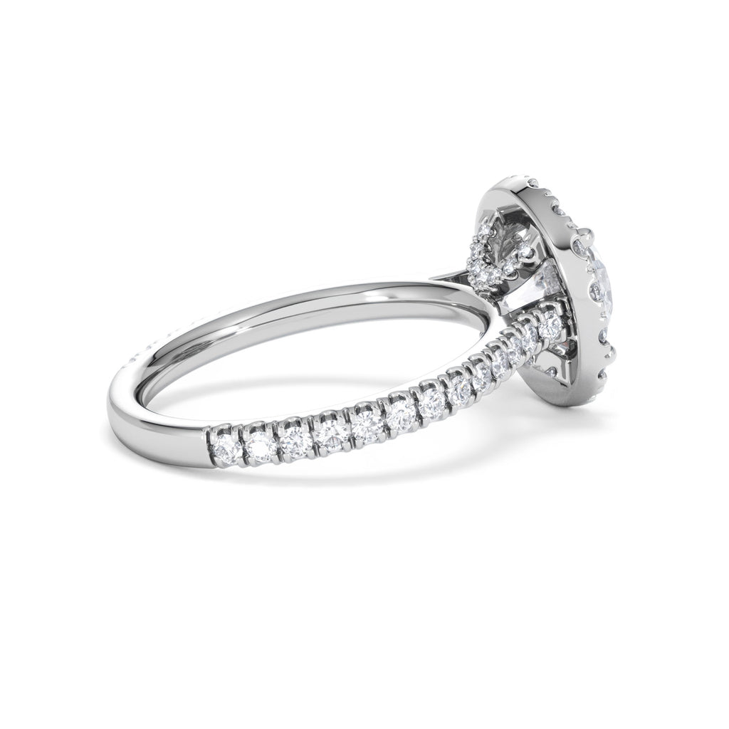 2.80ct Reina Lab Diamond Halo Engagement Ring in Platinum F/VS1