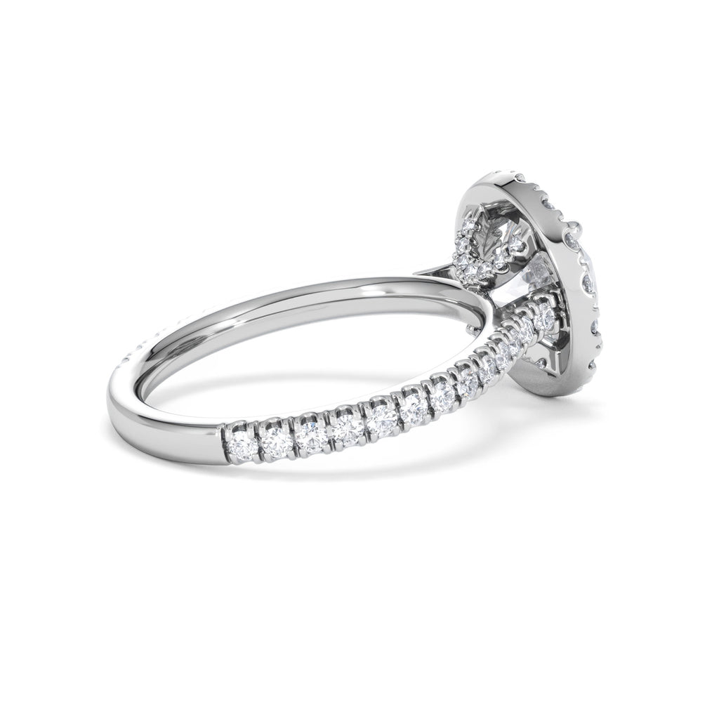 2.80ct Reina Lab Diamond Halo Engagement Ring in Platinum F/VS1