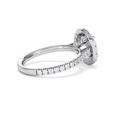 2.80ct Reina Lab Diamond Halo Engagement Ring in Platinum F/VS1