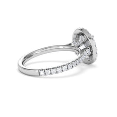 2.80ct Reina Lab Diamond Halo Engagement Ring in Platinum F/VS1