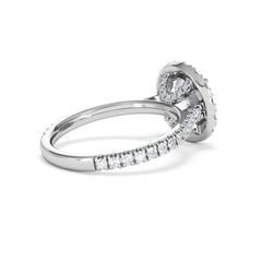 2.80ct Reina Lab Diamond Halo Engagement Ring in 18K White Gold F/VS1