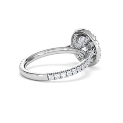 2.80ct Reina Lab Diamond Halo Engagement Ring in Platinum F/VS1