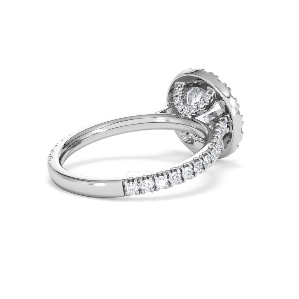 2.80ct Reina Lab Diamond Halo Engagement Ring in Platinum F/VS1