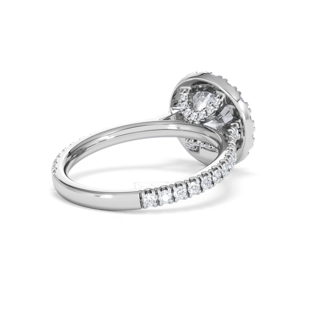 2.80ct Reina Lab Diamond Halo Engagement Ring in Platinum F/VS1
