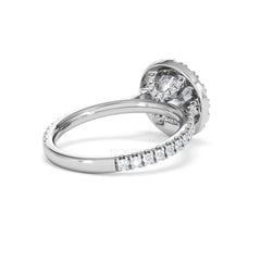 2.80ct Reina Lab Diamond Halo Engagement Ring in Platinum F/VS1