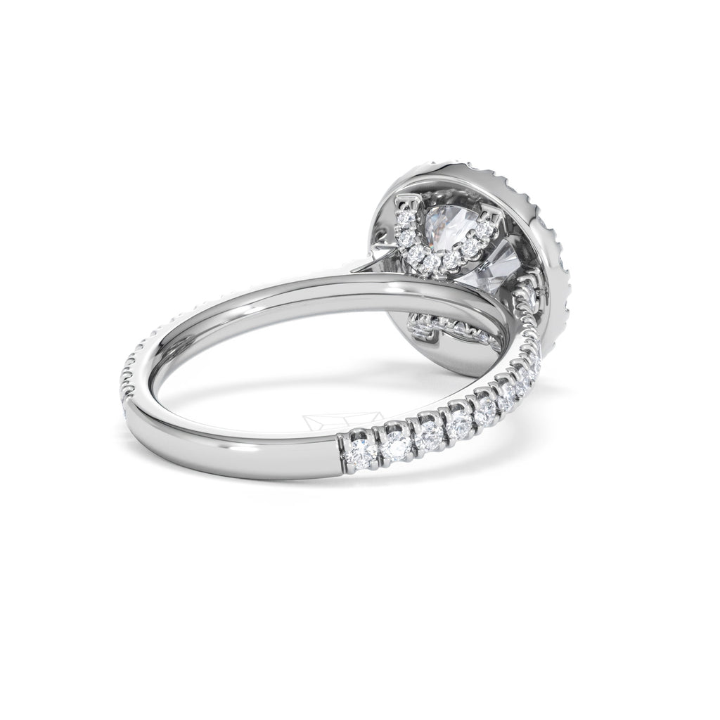 2.80ct Reina Lab Diamond Halo Engagement Ring in Platinum F/VS1