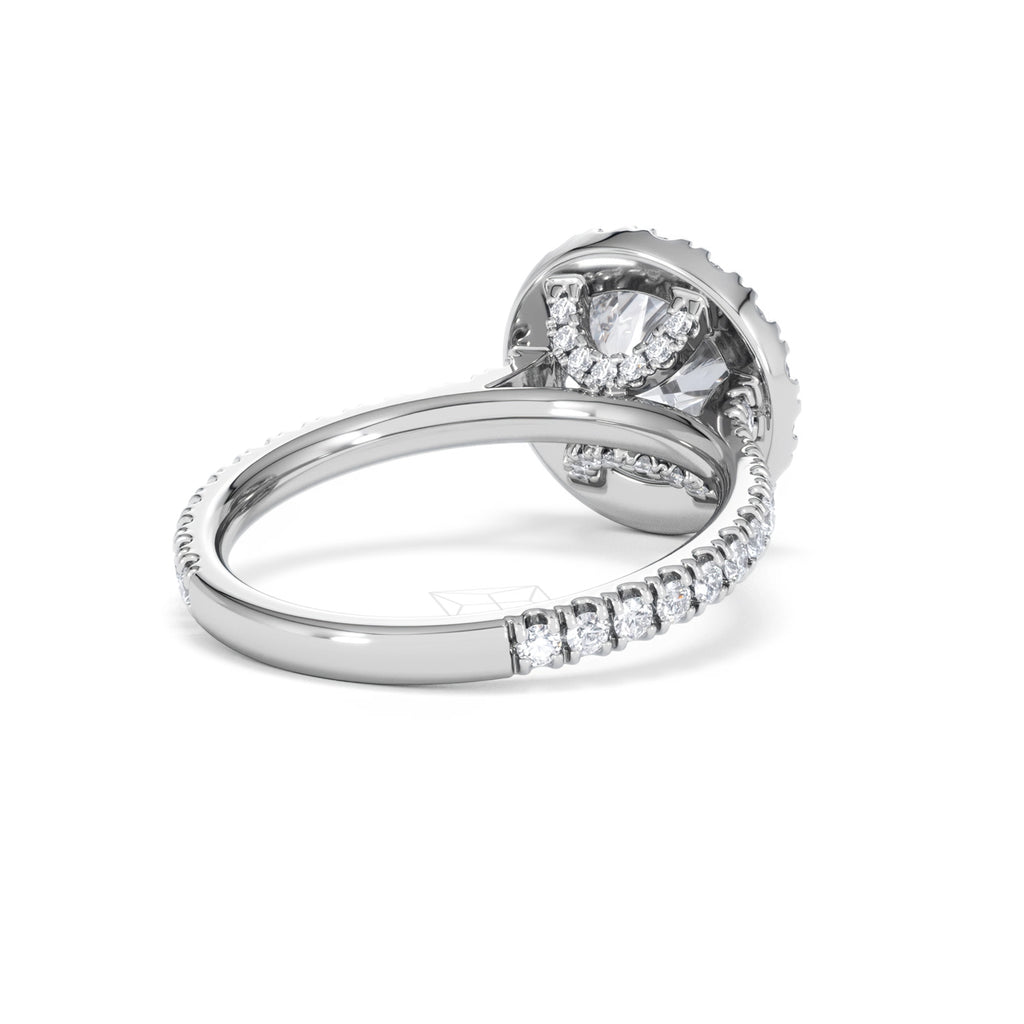 2.80ct Reina Lab Diamond Halo Engagement Ring in Platinum F/VS1