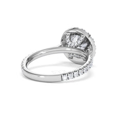2.80ct Reina Lab Diamond Halo Engagement Ring in Platinum F/VS1