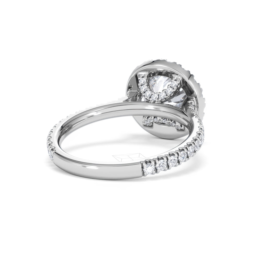 2.80ct Reina Lab Diamond Halo Engagement Ring in 18K White Gold F/VS1