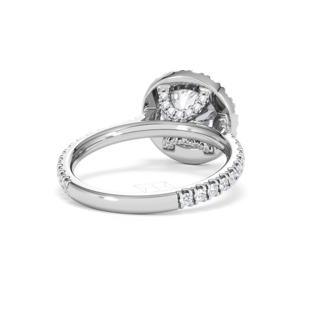 2.80ct Reina Lab Diamond Halo Engagement Ring in Platinum F/VS1