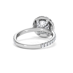 2.80ct Reina Lab Diamond Halo Engagement Ring in Platinum F/VS1