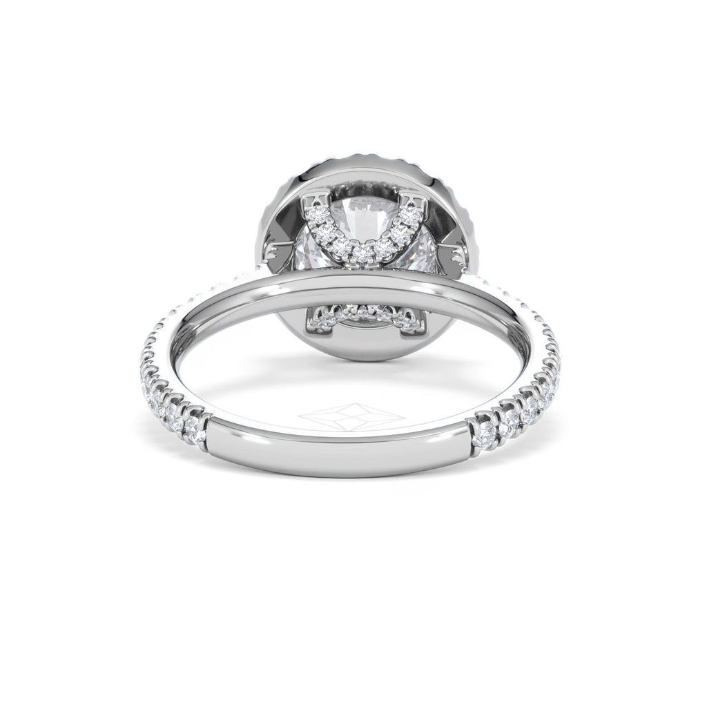 2.80ct Reina Lab Diamond Halo Engagement Ring in Platinum F/VS1