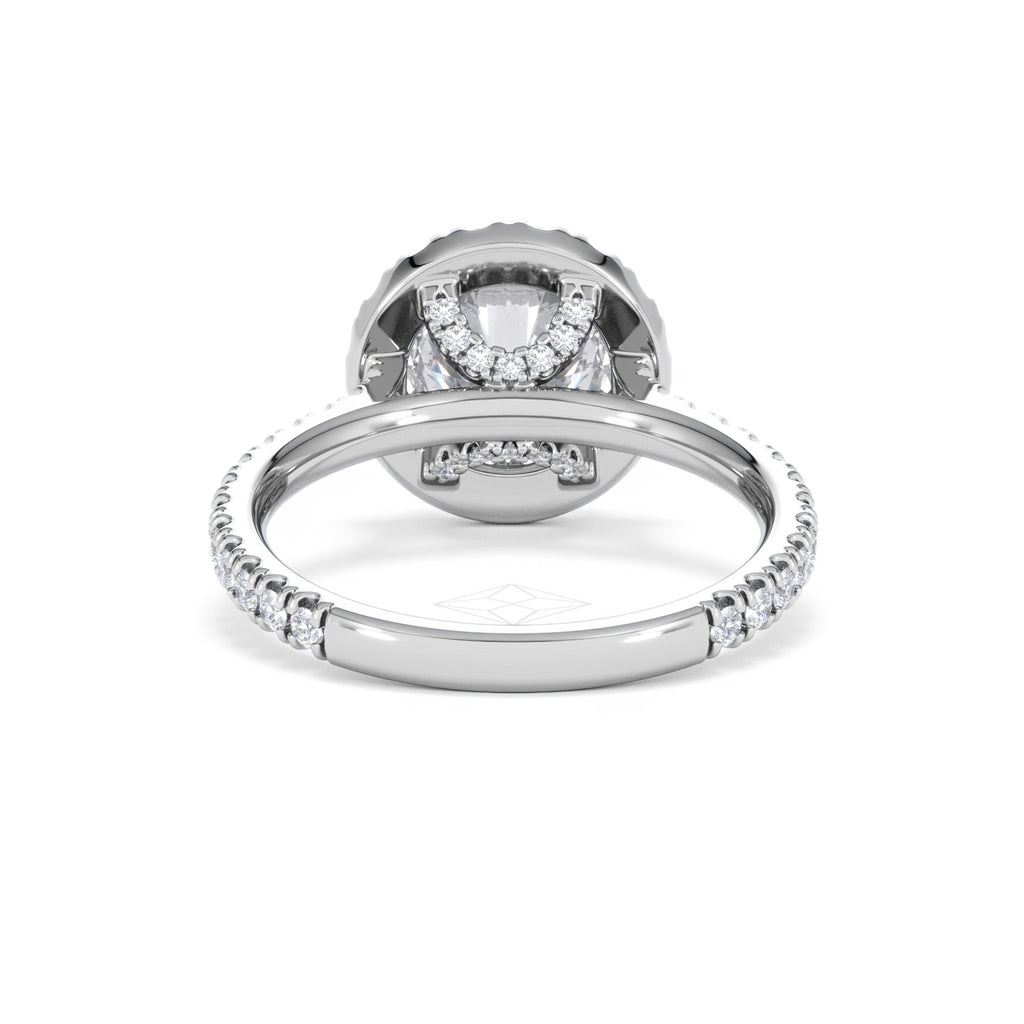 2.80ct Reina Lab Diamond Halo Engagement Ring in Platinum F/VS1