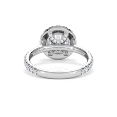 2.80ct Reina Lab Diamond Halo Engagement Ring in 18K White Gold F/VS1