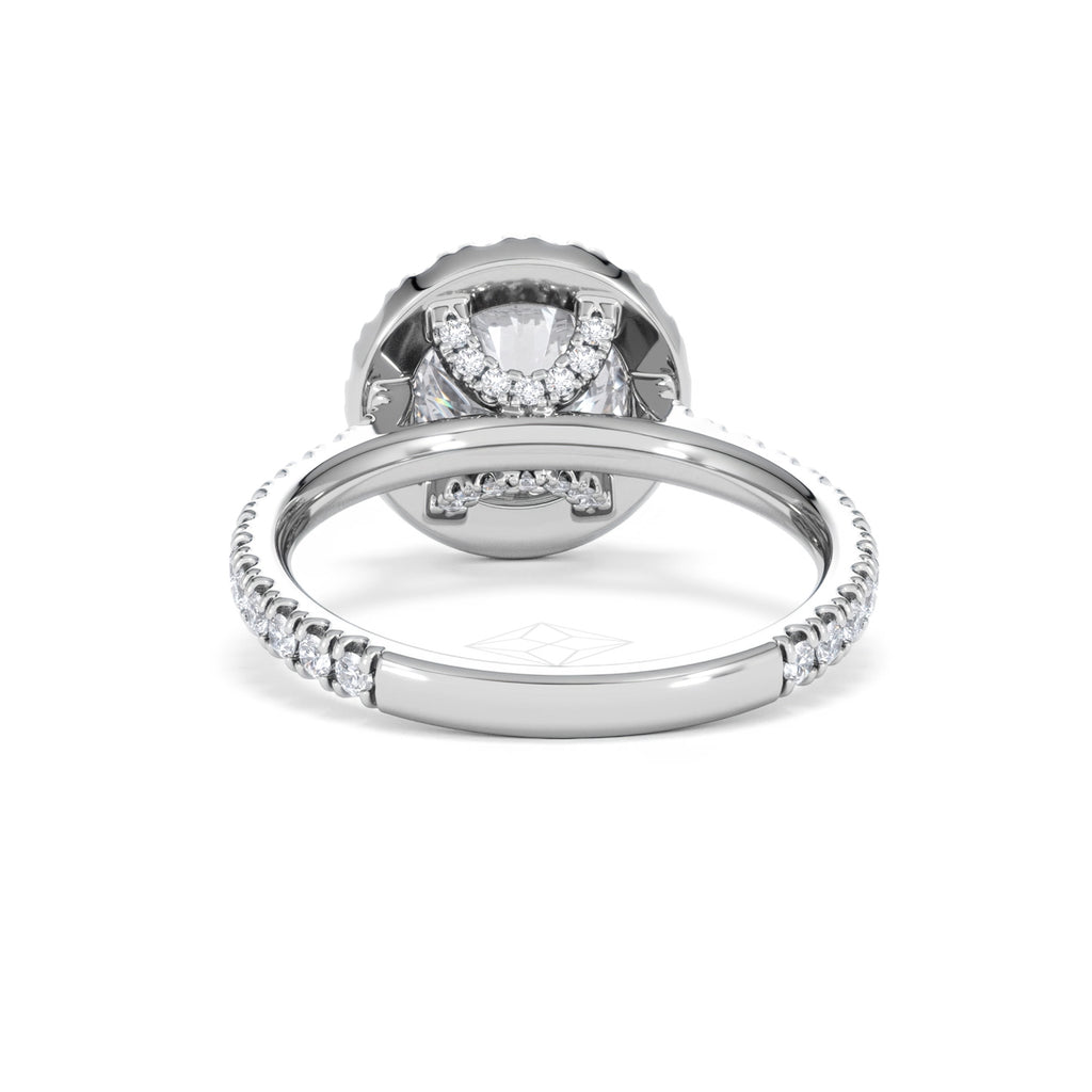 2.80ct Reina Lab Diamond Halo Engagement Ring in Platinum F/VS1