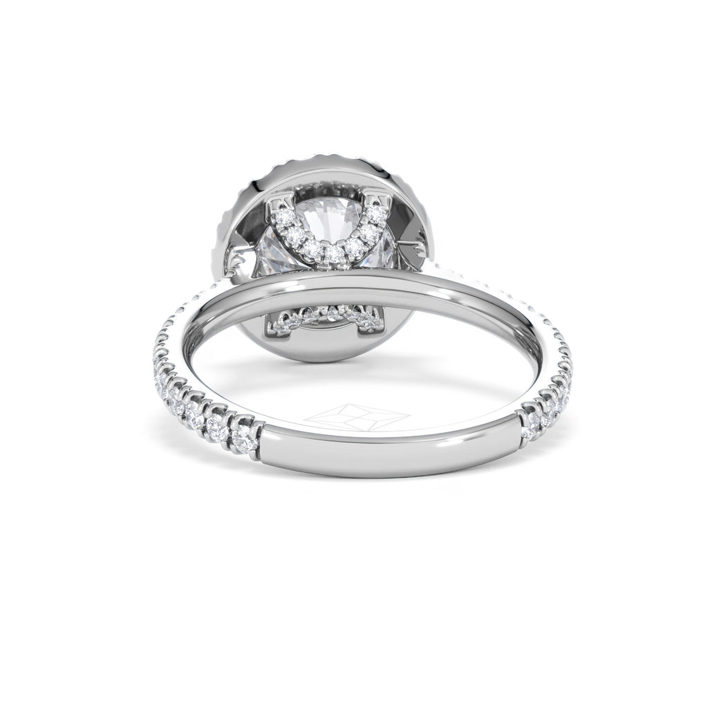 2.80ct Reina Lab Diamond Halo Engagement Ring in Platinum F/VS1