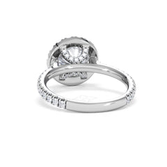 2.80ct Reina Lab Diamond Halo Engagement Ring in Platinum F/VS1