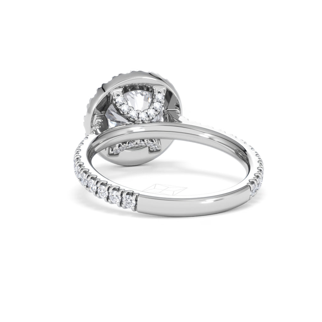 2.80ct Reina Lab Diamond Halo Engagement Ring in Platinum F/VS1