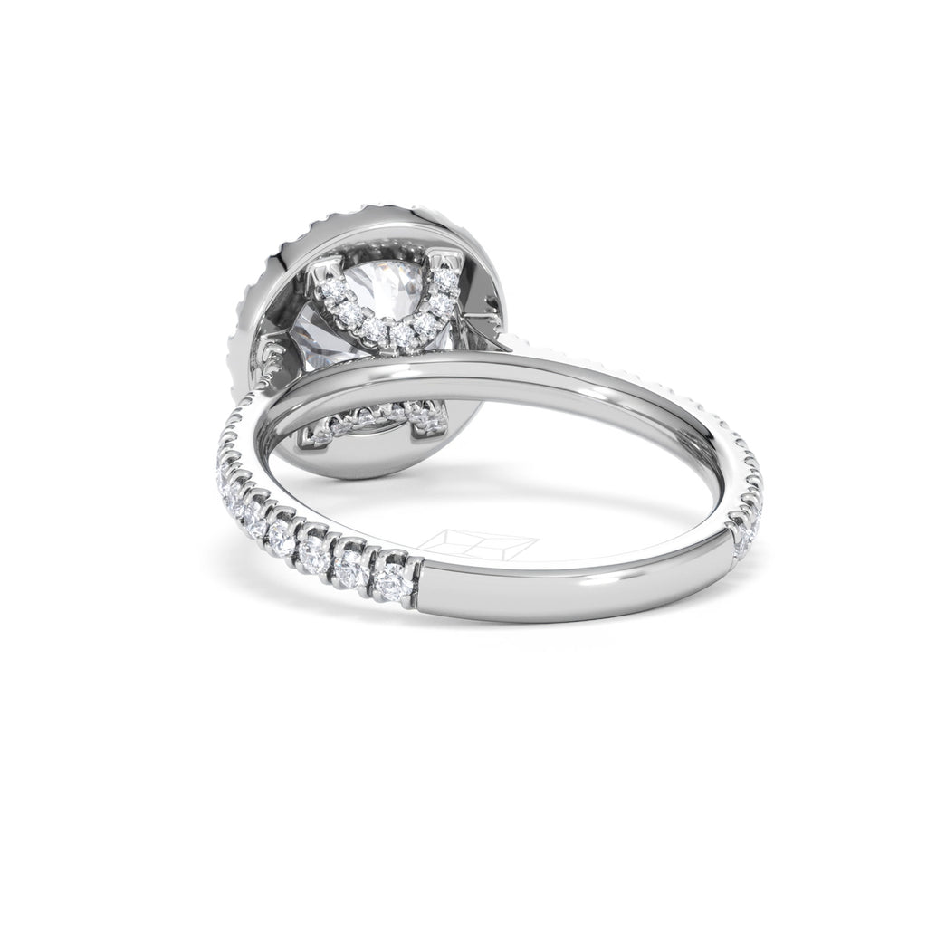 2.80ct Reina Lab Diamond Halo Engagement Ring in Platinum F/VS1