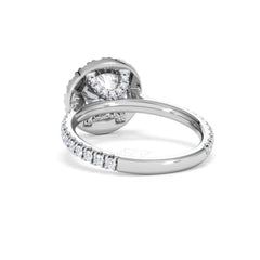 2.80ct Reina Lab Diamond Halo Engagement Ring in 18K White Gold F/VS1