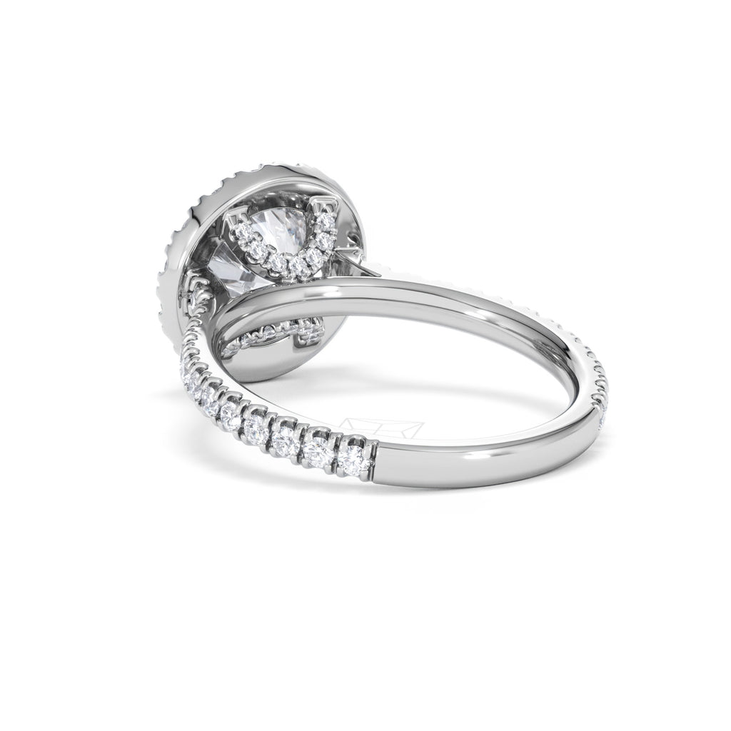 2.80ct Reina Lab Diamond Halo Engagement Ring in Platinum F/VS1