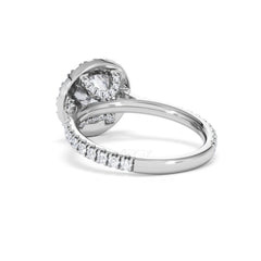 2.80ct Reina Lab Diamond Halo Engagement Ring in 18K White Gold F/VS1