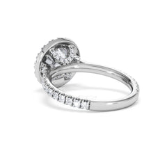 2.80ct Reina Lab Diamond Halo Engagement Ring in 18K White Gold F/VS1