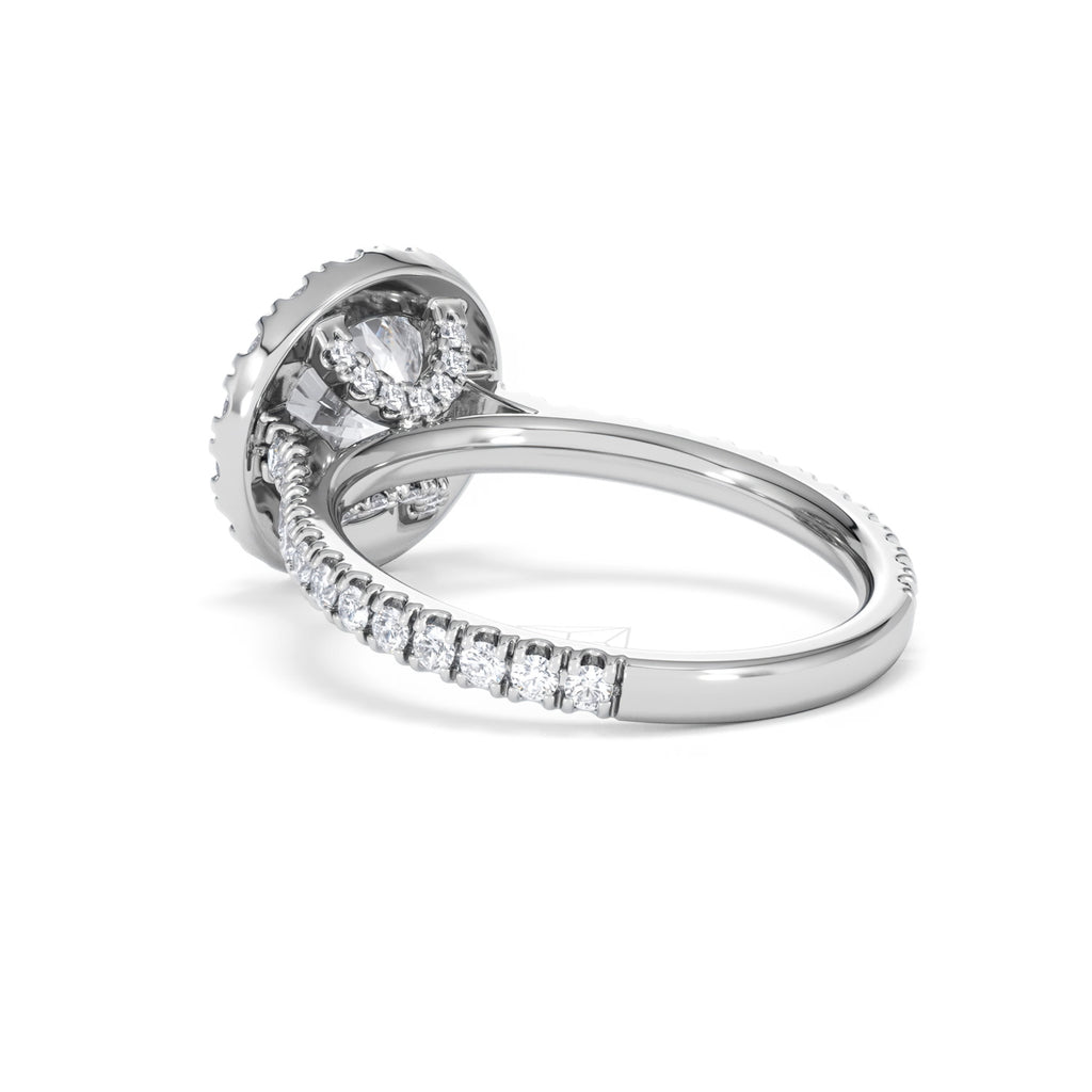 2.80ct Reina Lab Diamond Halo Engagement Ring in Platinum F/VS1