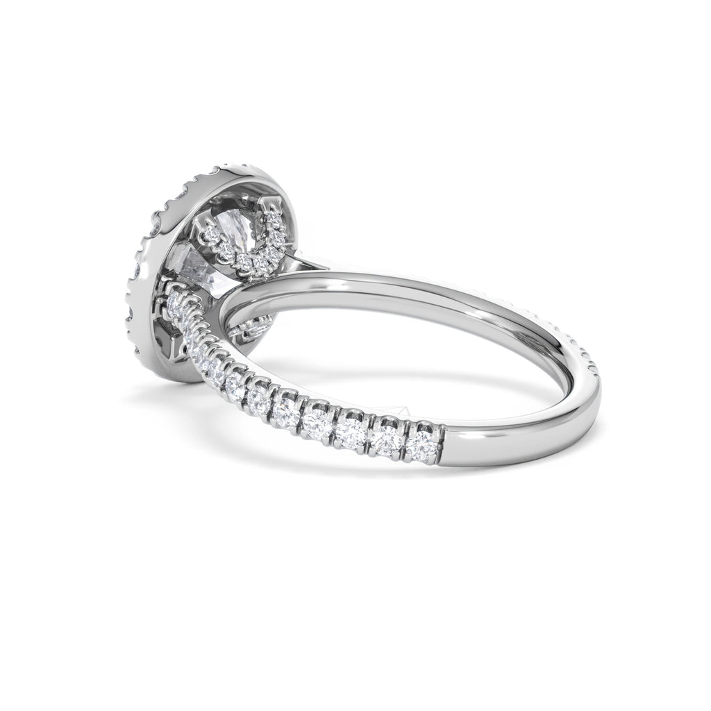 2.80ct Reina Lab Diamond Halo Engagement Ring in Platinum F/VS1