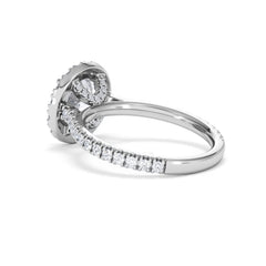 2.80ct Reina Lab Diamond Halo Engagement Ring in 18K White Gold F/VS1