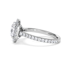 2.80ct Reina Lab Diamond Halo Engagement Ring in Platinum F/VS1