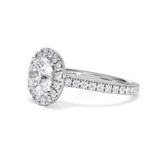 2.80ct Reina Lab Diamond Halo Engagement Ring in 18K White Gold F/VS1