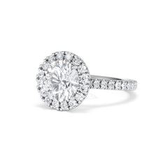 2.80ct Reina Lab Diamond Halo Engagement Ring in Platinum F/VS1