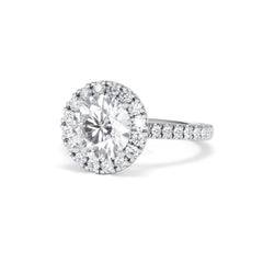 2.80ct Reina Lab Diamond Halo Engagement Ring in Platinum F/VS1