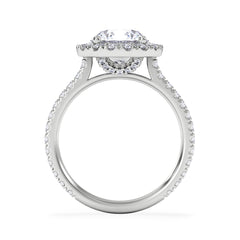 2.80ct Reina Lab Diamond Halo Engagement Ring in 18K White Gold F/VS1