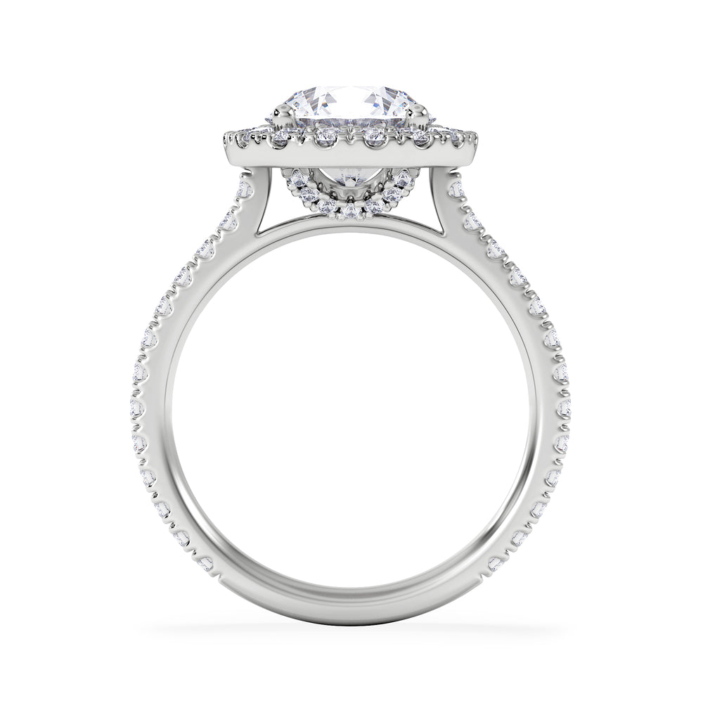 2.80ct Reina Lab Diamond Halo Engagement Ring in Platinum F/VS1