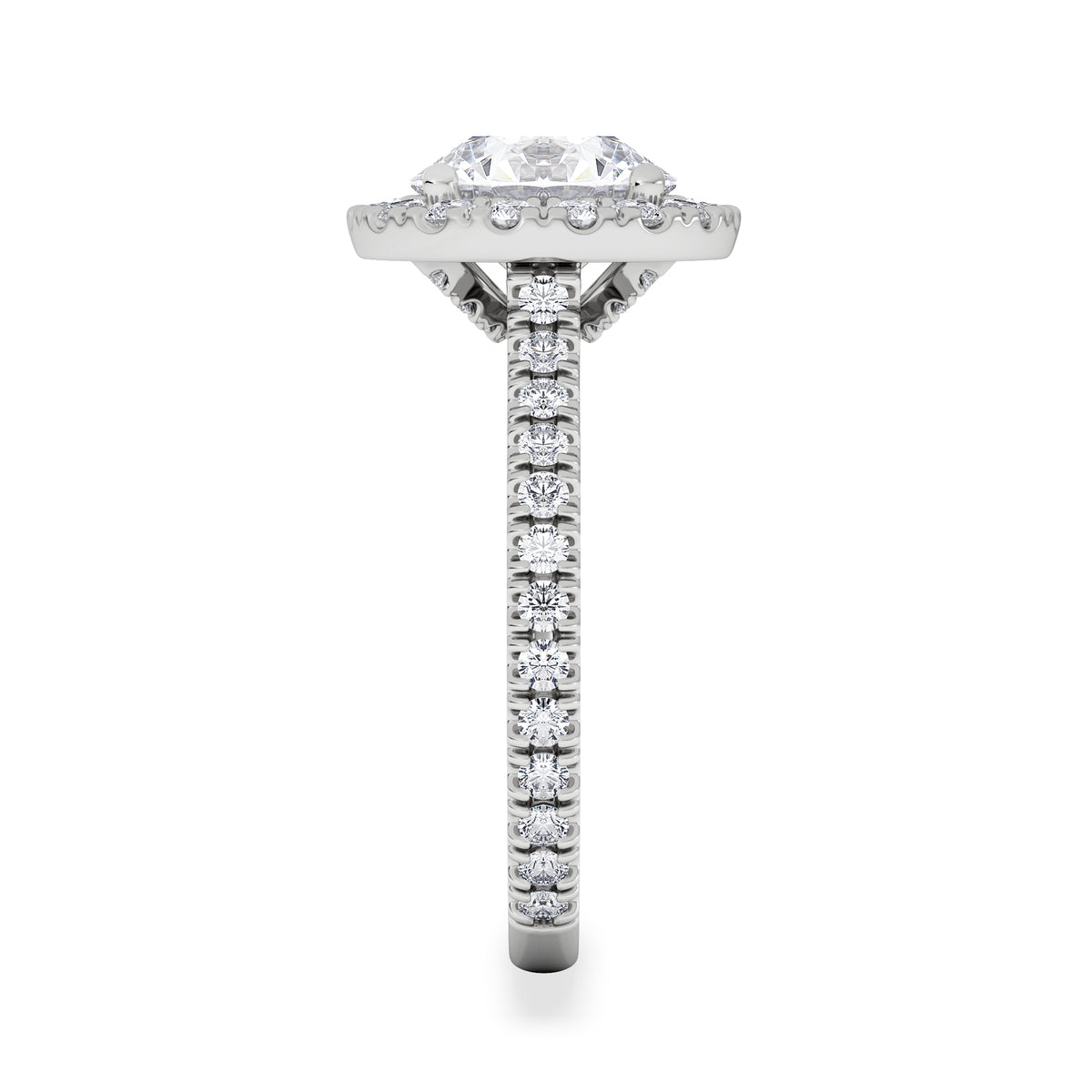 2.80ct Reina Lab Diamond Halo Engagement Ring in Platinum F/VS1