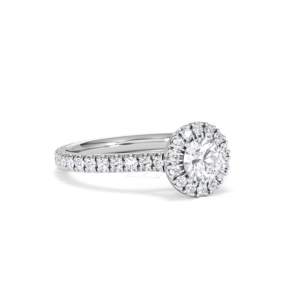 Reina Lab Diamond Halo Engagement Ring in Platinum 1.10ct F/VS1