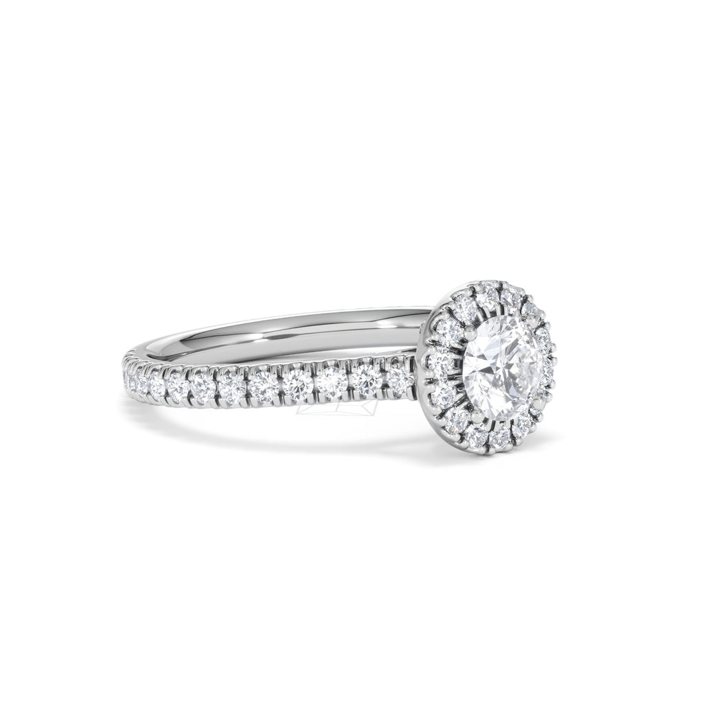 Reina Lab Diamond Halo Engagement Ring in Platinum 1.10ct F/VS1