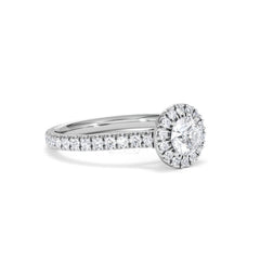 Reina Diamond Halo Engagement Ring in 18K White Gold 1.10ct G/SI2