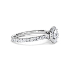 Reina Lab Diamond Halo Engagement Ring in Platinum 1.10ct F/VS1