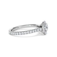 Reina Lab Diamond Halo Engagement Ring in 18K White Gold 1.10ct F/VS1