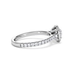Reina Diamond Halo Engagement Ring in 18K White Gold 1.10ct G/SI2