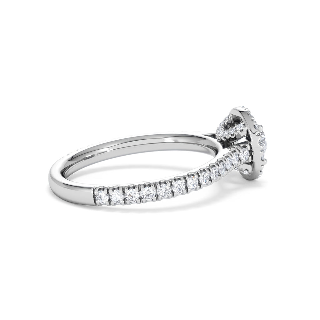 Reina Diamond Halo Engagement Ring in 18K White Gold 1.10ct G/SI2